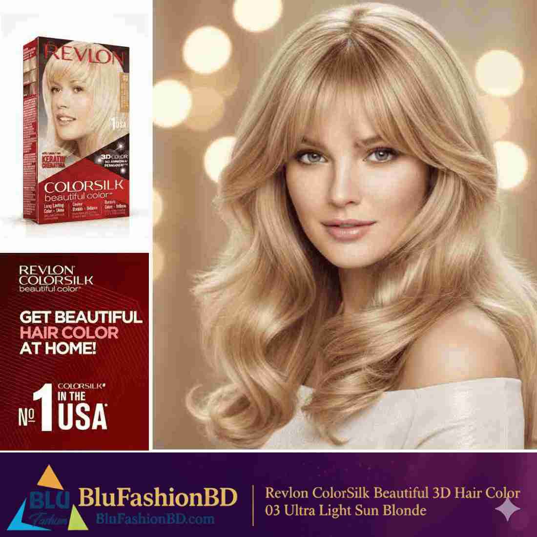 Revlon ColorSilk Beautiful 3D Hair Color 03 Ultra Light Sun Blonde