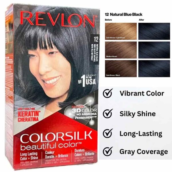 Revlon Colorsilk Beautiful Hair Color-12 Natural Blue Black