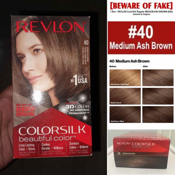 Revlon ColorSilk Beautiful 3D Hair Color-40 Medium Ash Brown