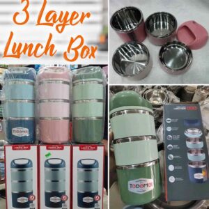Tedemei 3 Layers 1.43L with Handle Lunch Box