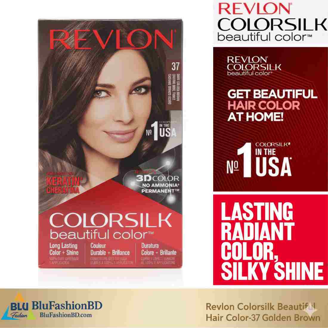 Revlon Colorsilk Beautiful Hair Color-37 Dark Golden Brown