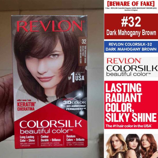 Revlon ColorSilk Beautiful Hair Color-32 Dark Mahogany Brown