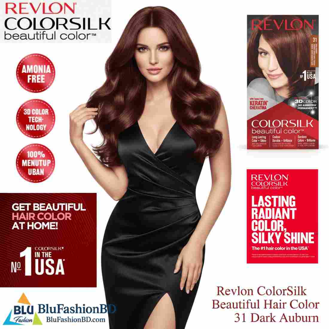 Revlon ColorSilk Beautiful Hair Color 31 Dark Auburn