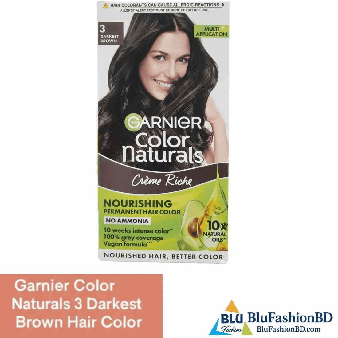 Garnier Color Naturals 3 Darkest Brown Hair Color
